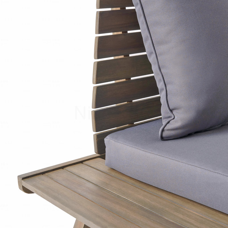 Fauteuil de patio, Gray Cushion/Brown Frame