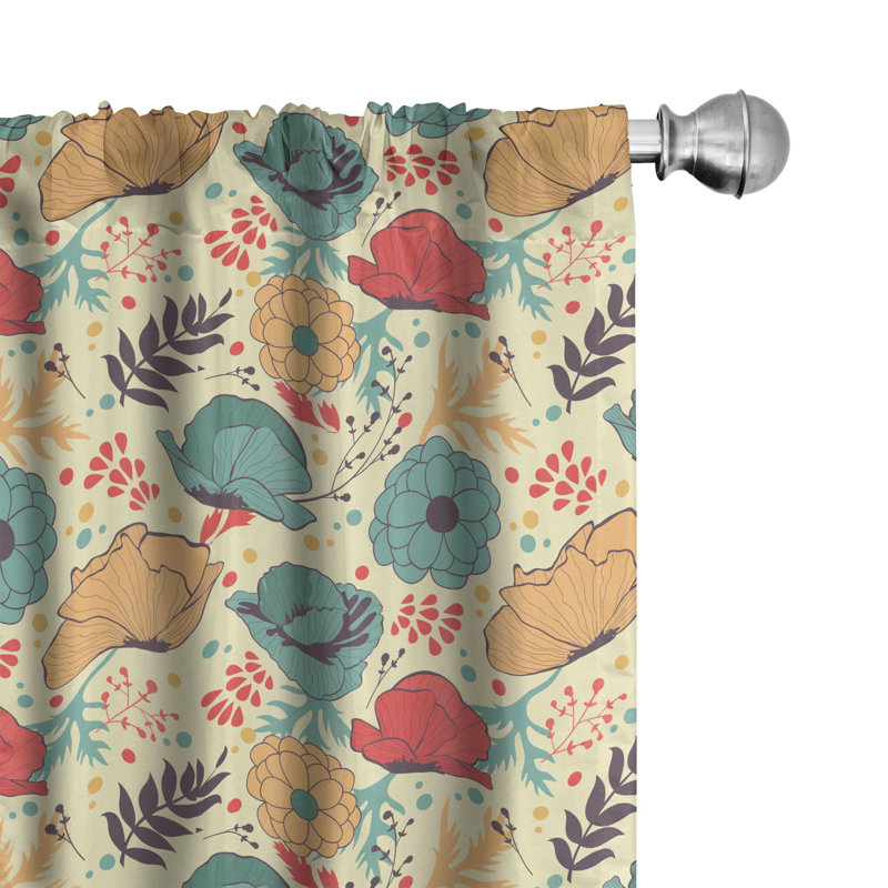 Colorful Semi-Sheer Rod Pocket Curtain Panels, 28" x 63"
