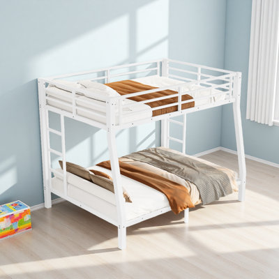 Metal Full XL Over Queen Bunk Bed For Teens And Adults,Space-Saving/Noise Reduced/No Box Spring Needed