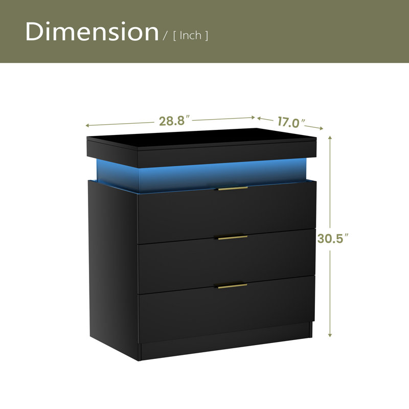 Table de chevet avec station de charge et lumières DEL, table de chevet avec plateau coulissant pour chambre à coucher, table de chevet avec tiroirs, table d'appoint moderne