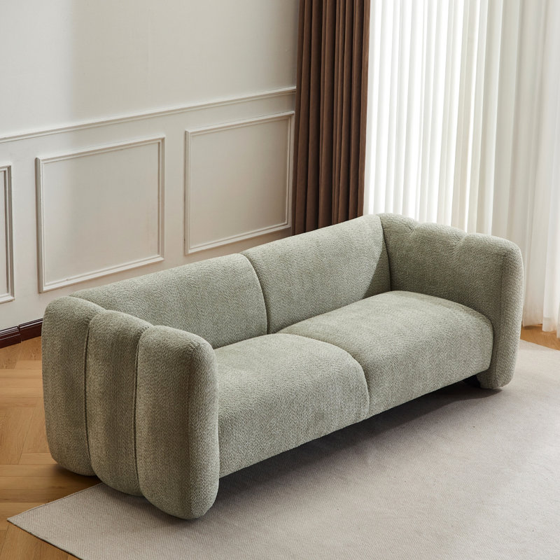 3 boucles avec un design ondulé de 83 pouces pour les salons, les chambres à coucher et les bureaux d'appartements, matériau de surface, coussins de siège moelleux, tissu parfait, épaissi