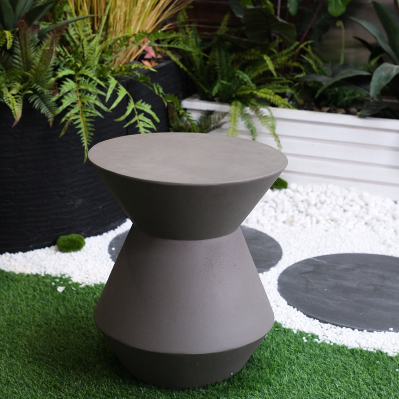 18.1" H Multi-functional Patio Side Table - Modern Faux Accent For Any Space And Easy To Clean