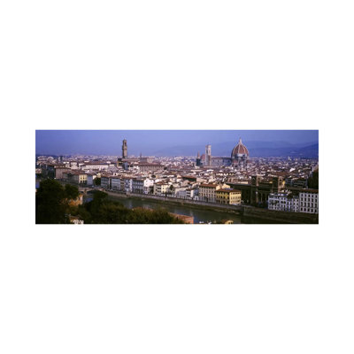 High-Angle View Of The Historic Centre Of Florence, Tuscany, Italy - Wrapped Canvas Panoramic Print