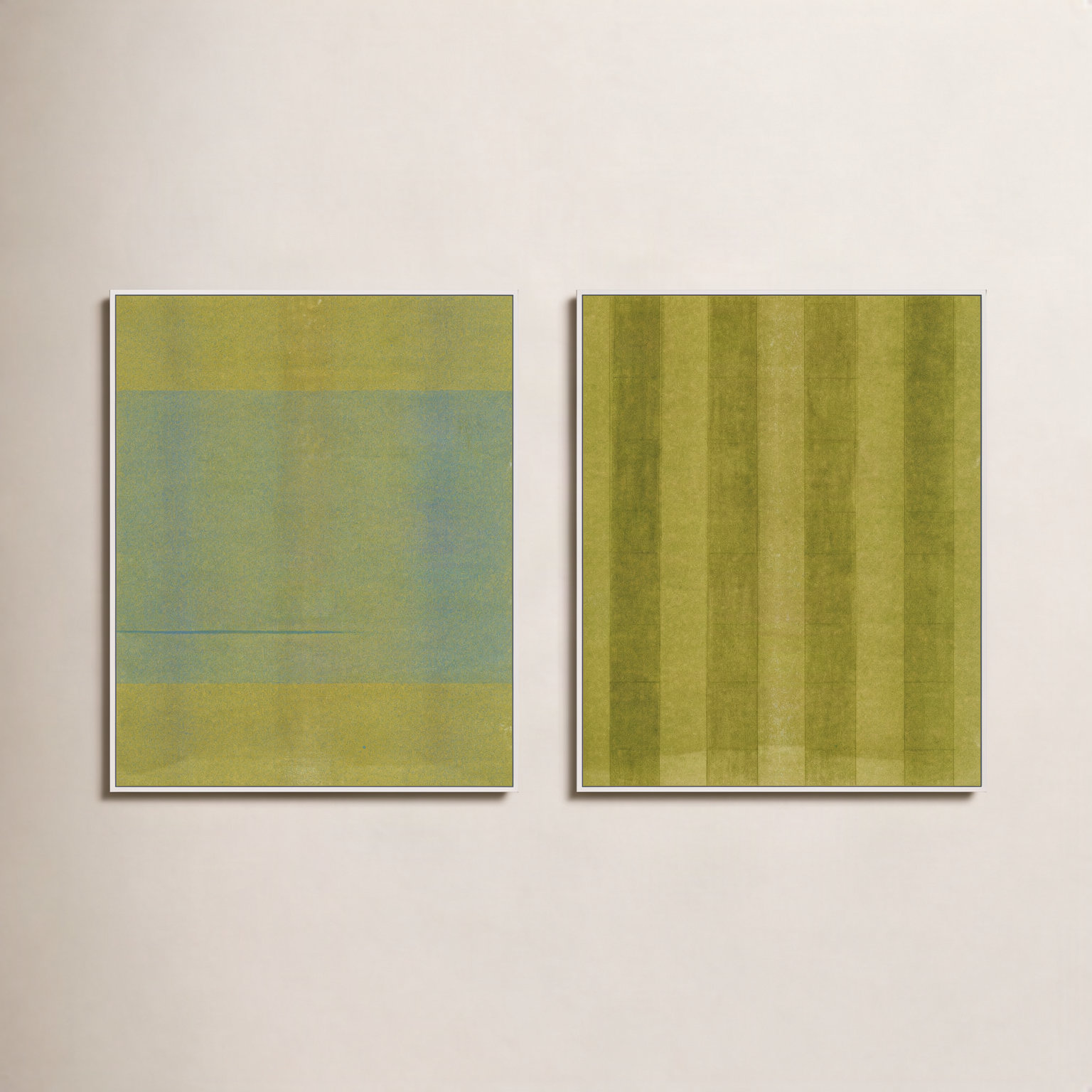 Everglade & Vinyard, Set of 2 by Mo Neuharth - Framed Wall Art, 38" H x 30" W, Framed Wrapped Canvas, White