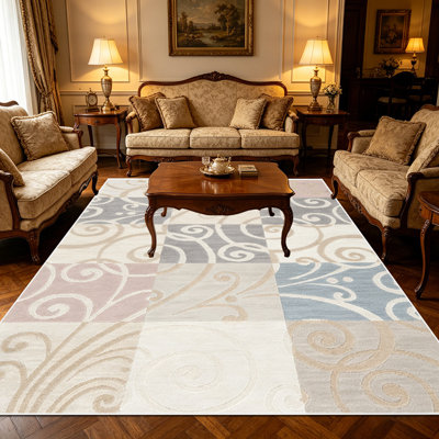 Tapis de sol à motif floral tourbillon 1 pièce Patchwork Swirl .
