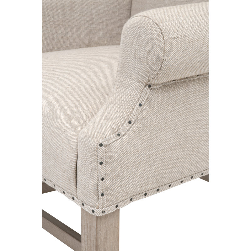 Bahia Upholstered Wingback Chair, Bisque Linen Blend