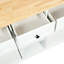 Îlot de cuisine efficace avec rangement pour armoire et chariot à tablettes amovibles 4 pieds en bois massif et abattant, blanc-1167490629-1167490651