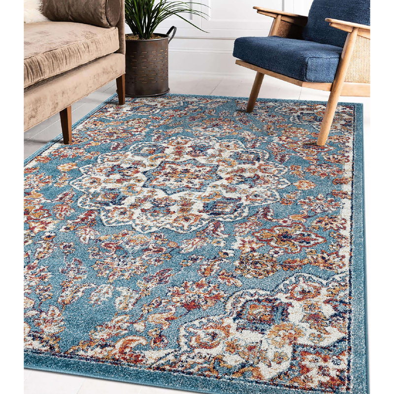 Tapis oriental bleu marine Honig, Rectangle 5 pi 1 po x 7 pi 6 po