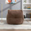 Coffee Tufted Foam Bean Bag Chair, Soft Teddy Plush Fabric Leisure Chair-1623512301