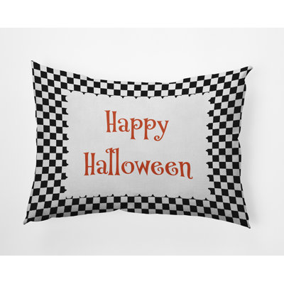 Checkered Outdoor Reversible Throw Pillow