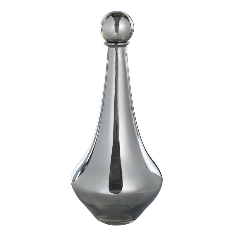 Austin Allen James - vase en verre plaqué Elisias - H 18 po - opulance ambre, Gris fumée