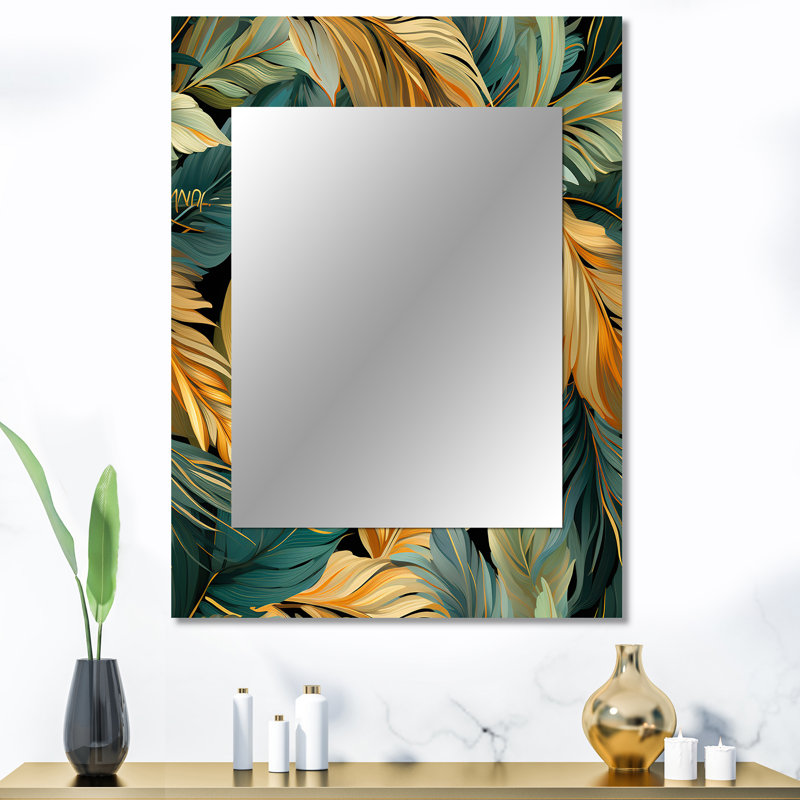 Mirage Radiance Tropical Pattern - Tropical Mirror Wall Decor, 40" x 30"