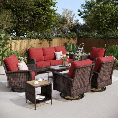 Ensemble de conversation d'extérieur en osier pour terrasse