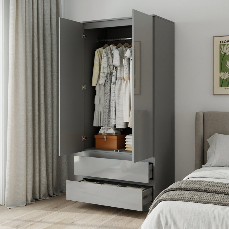 Soho 2 Door Wardrobe, Grey