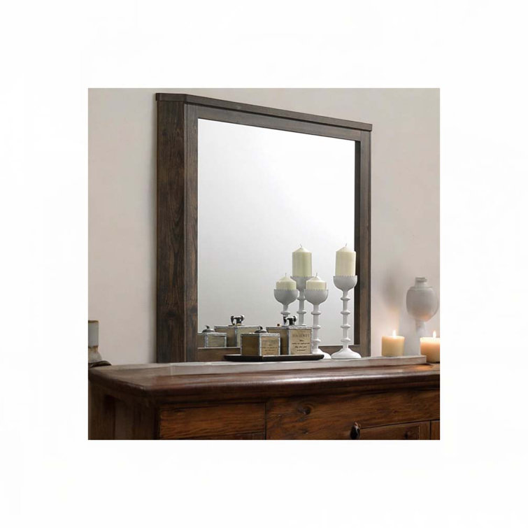 Miroir à finition noyer