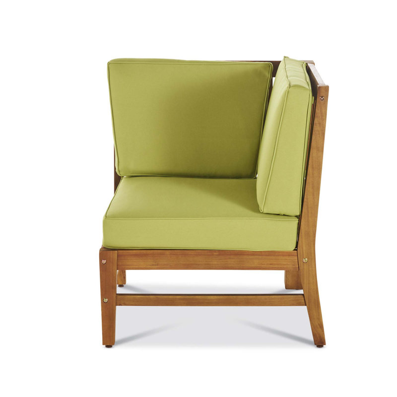 Chaise de coin Perla, Bois, Vert