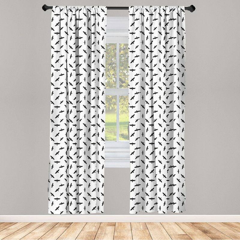 Crow Semi-Sheer Rod Pocket Curtain Panels, 28" x 63"