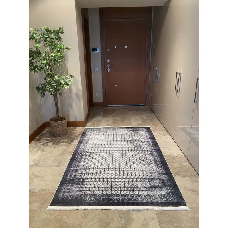 Tapis en coton avec envers antidérapant Kahli, Rectangle 3 pi 11 po x 9 pi 10 po