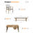 Seehill 6-Piece Outdoor Dining Set, Aluminum Outdoor Table and Chairs Set with 4 Dining Chairs & Backless Bench, Weather-Resistant Bench Dining Table Set with Removable Cushions for Garden, Deck, Teak