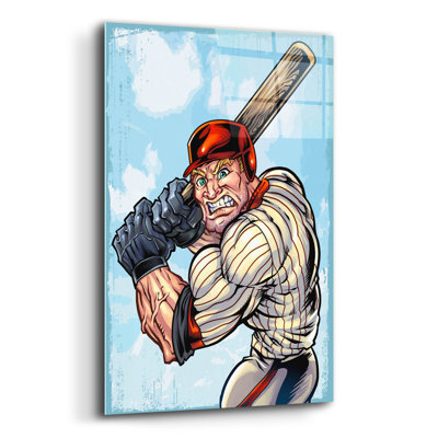 Dessin de mascotte de joueur de baseball sur plastique / acrylique par Flyland Designs Print