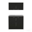 Armoire, deux tablettes noires