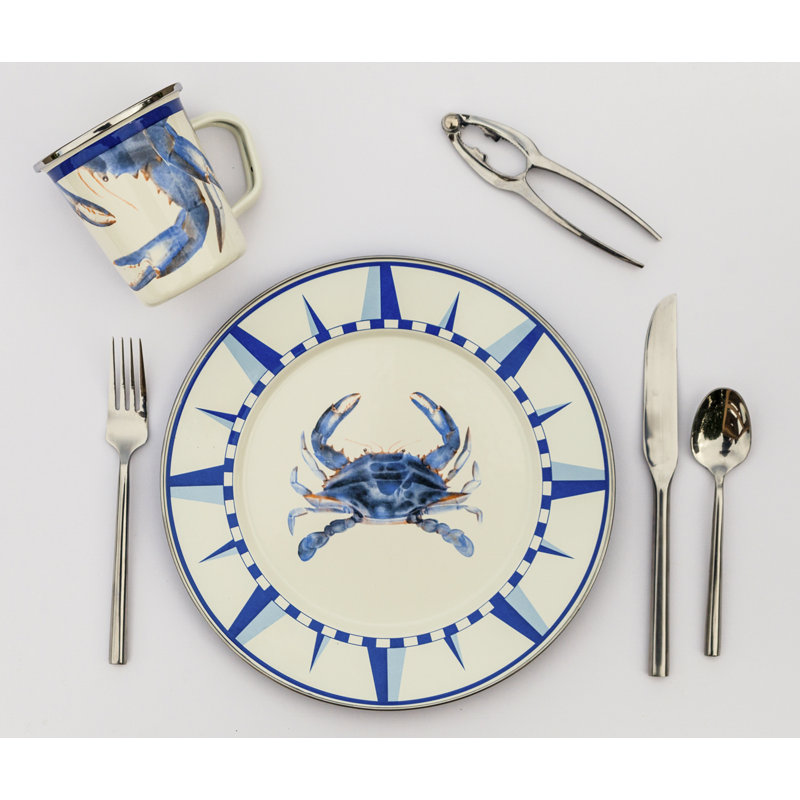 Set of 4 Blue Crab Latte Mugs