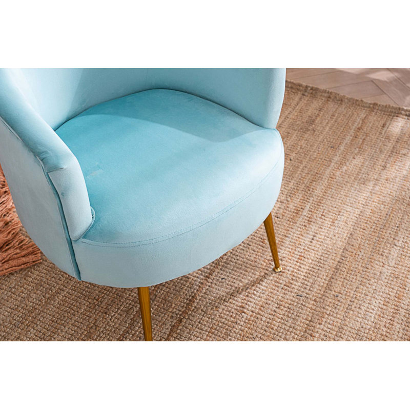 Lyela Upholstered Accent Chair, Blue Velvet