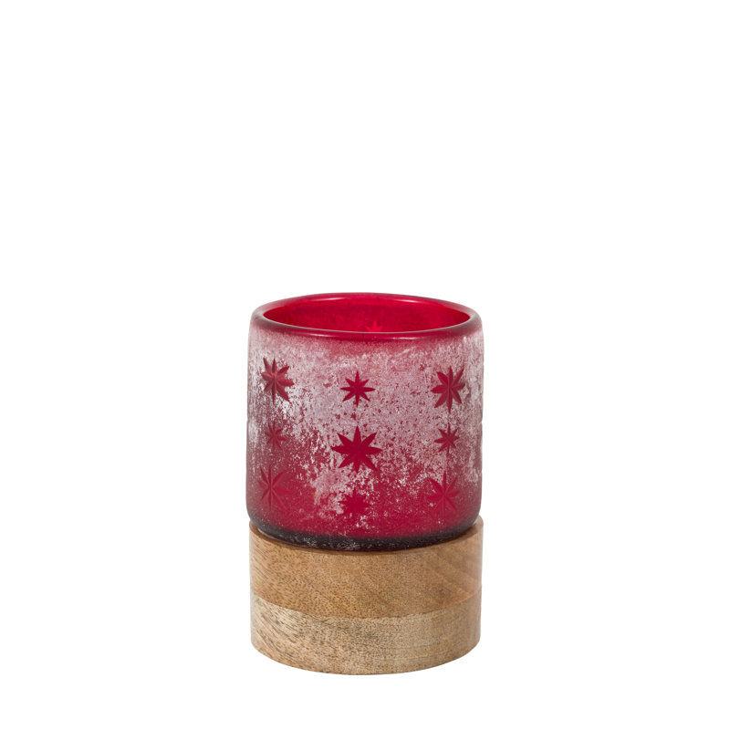 Scented Jar Candle with Solid Wood Holder