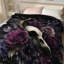 Couverture gothique Raven Skull Floral-134290623