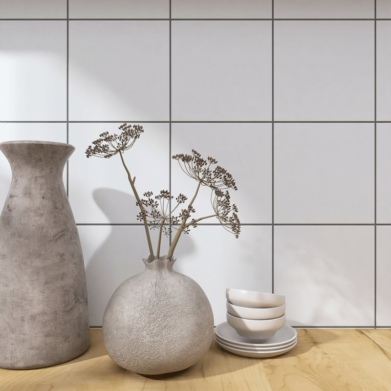 Kenzo Square 7.9 in. x 7.9 in. Matte Porcelain  Floor and Wall Tile, White