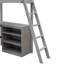 Lit mezzanine simple avec bureau de rangement et tablette - gris, transformez le décor de votre chambre à coucher, bois de pin, tablettes pratiques pour travailler