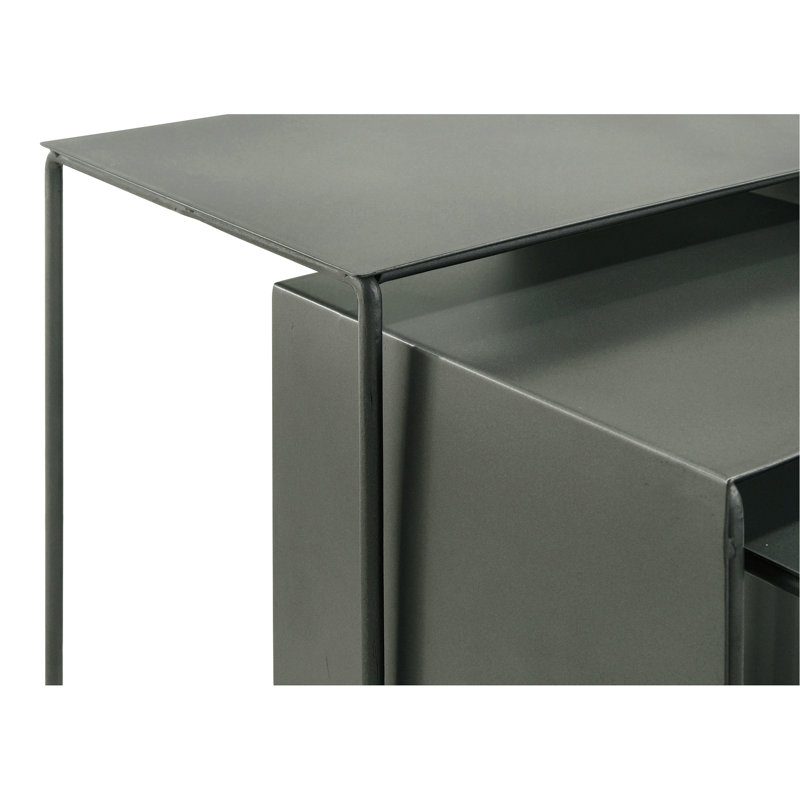 3-Piece Rectangular Metal End Table Set