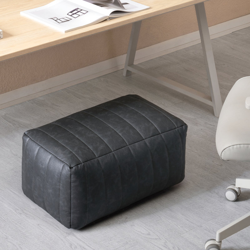 Repose-pieds Adelene Jae Florence - 20 x 12 x 10, Gris anthracite, Faux Leather