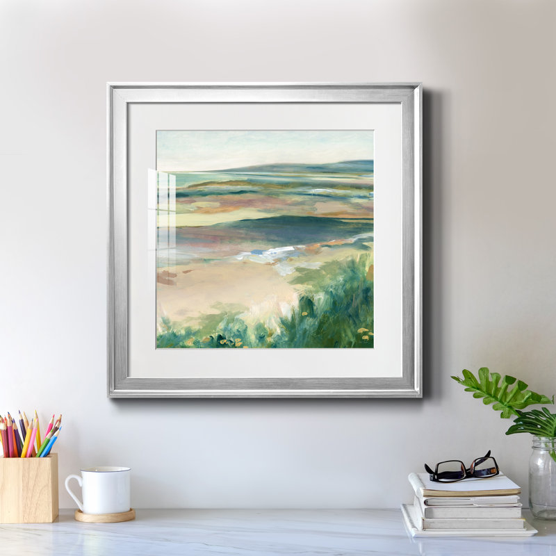 Sea Reflections - Peinture encadrée, H 17,5 po x l 17,5 po x P 1,5 po, Papier avec cadre argenté