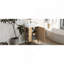 Meuble-lavabo en bois 21,6 po, armoire combinée, meuble de rangement pour salle de bain, lavabo simple en céramique, rangement à gauche-739497512