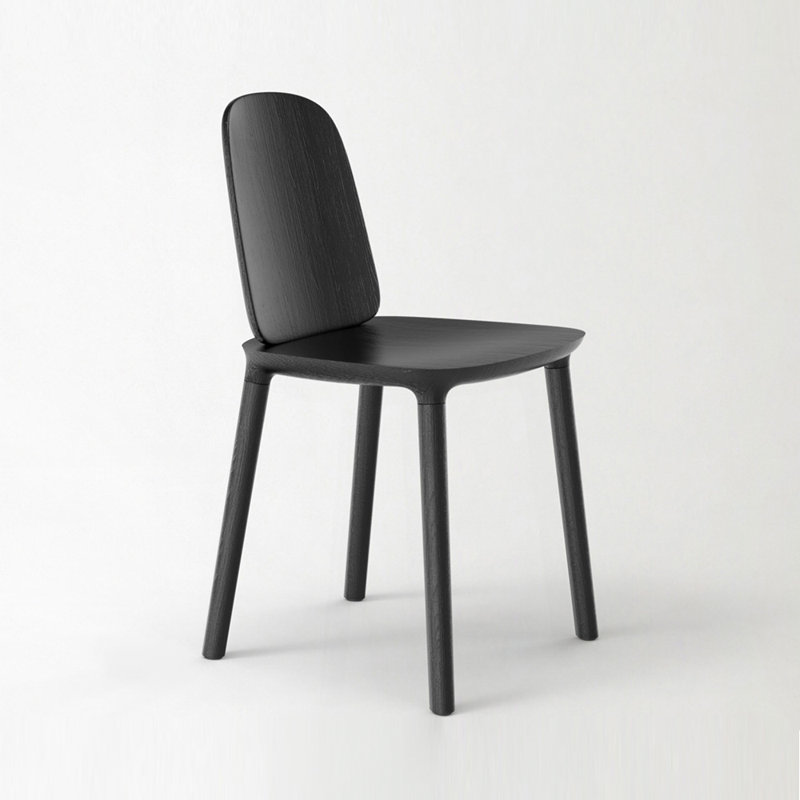 Kokoro Solid Wood Dining Chair, Black/Blue
