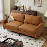70" Faux Leather Sofa – Featuring 25D Memory Foam Cushions, Solid Wood Frame, and Sturdy Metal Legs, Ideal for Office, Bedroom, and Various Settings