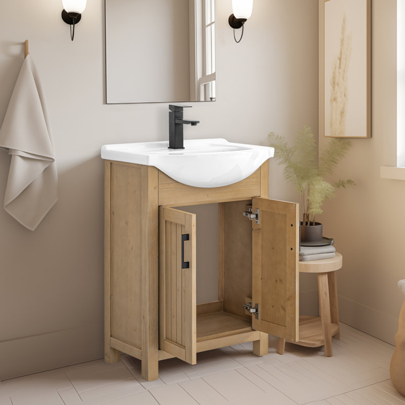 Boesch 24" Single Bathroom Vanity with Ceramic Top, Fir Essence