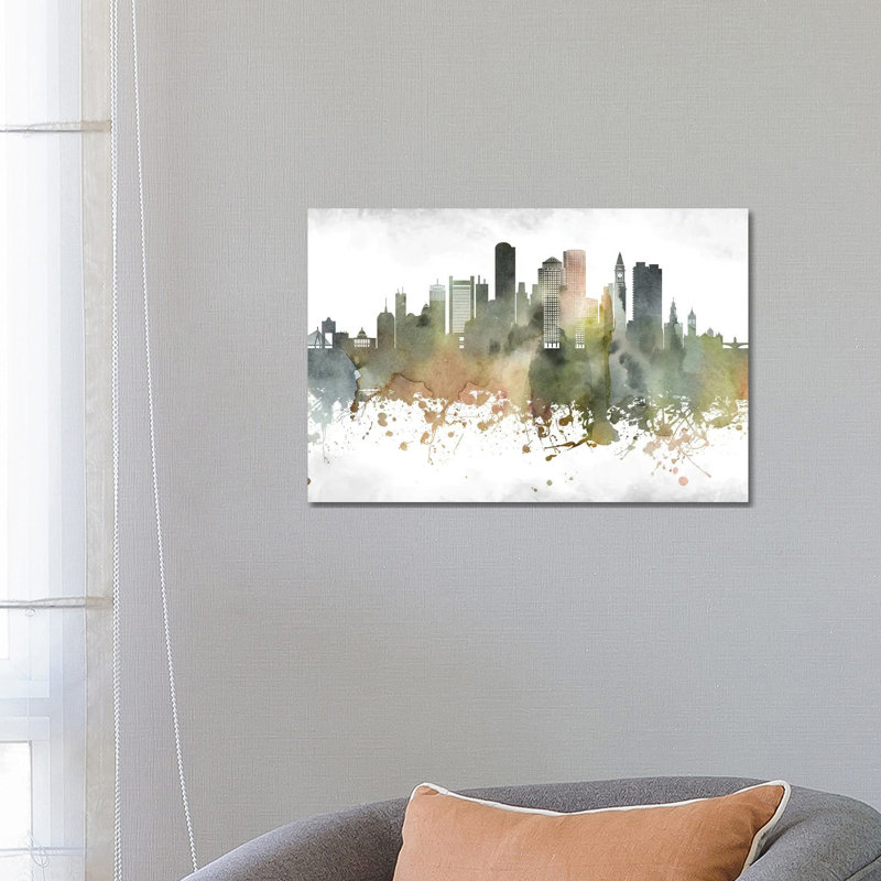 Boston Skyline by WallDecorAddict - Wrapped Canvas Painting, 66.04 cm H x 45.72 cm W