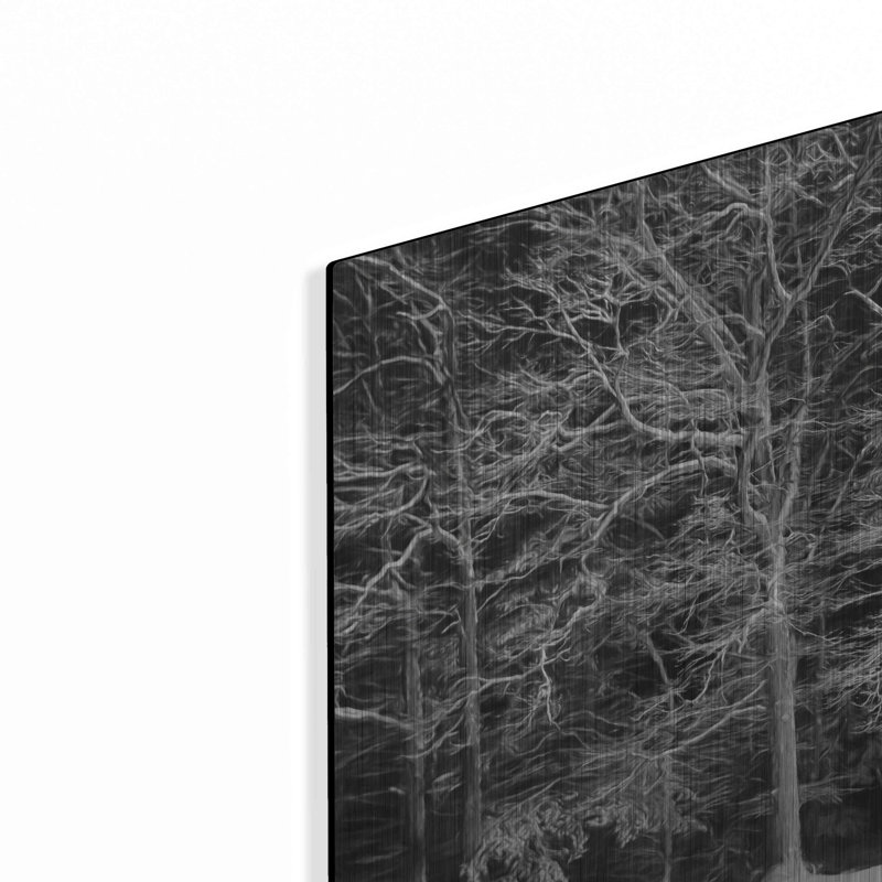 «Snowy Trees» par Lori Deiter, métal «Snowy Trees» par Lori Deiter, H 16 po x l 24 po