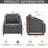 Modern Chenille Fabric Upholstered Accent Armchair, Solid Wooden Side Frame Leisure Chair with Thick Cushioned Seat & Backrest, Single Sofa Chair for Living Room Bedroom-379901920