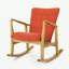 Chaise berçante en bois massif