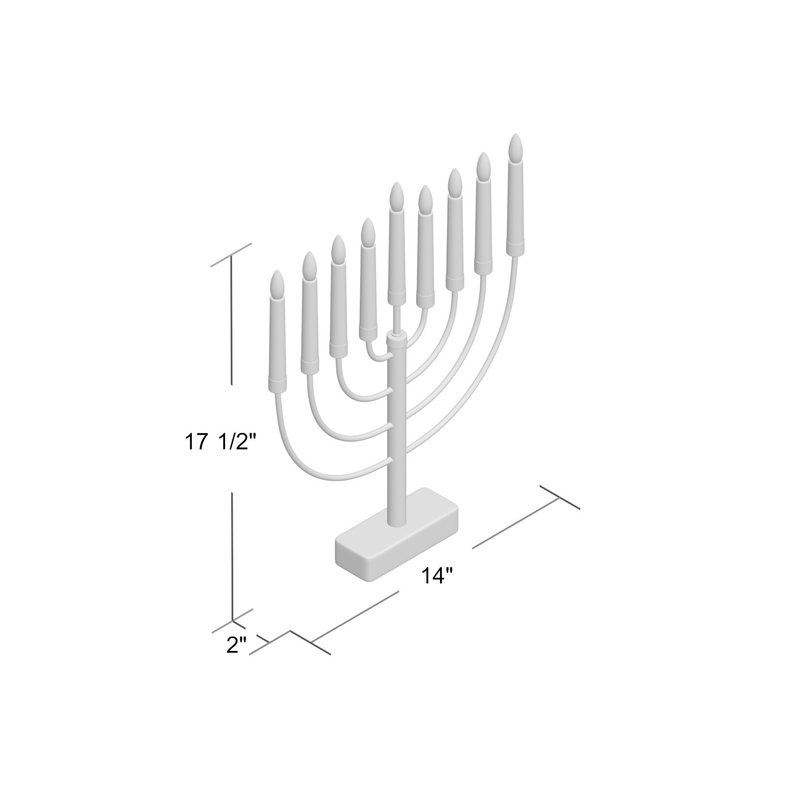 Battery-Operated Menorah, Brass