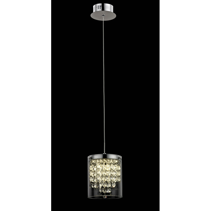 Brayan 1 - Light Chrome LED Cylinder Pendant