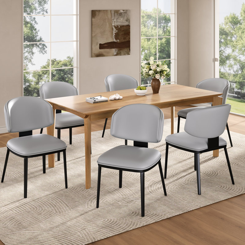 Versatile Pu Leather Dining Chairs Modern Style Metal For Living Rooms And Kitchens