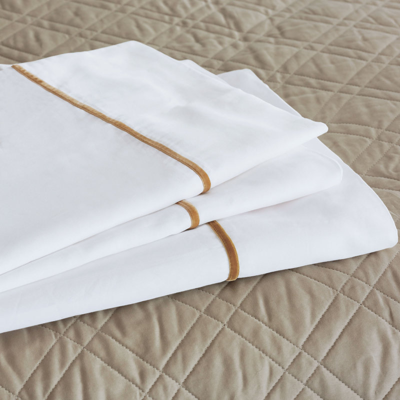 Linea Egyptian Cotton Sateen Flat Sheet, King Flat Sheet, Antique