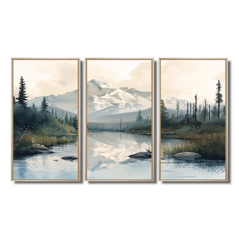 «Alaska Winter River Into Denali National Park I», ensemble de reproduction d'art mural de l'Alaska