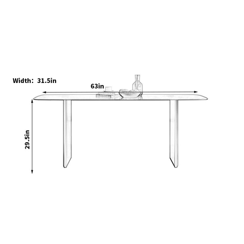Reynal Metal Base Dining Table, 29.5" H x 63" L x 31.5" W