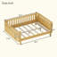Lit plateforme en bois pour enfants, lit double en bois à profil bas avec rails pour filles et garçons-129685703