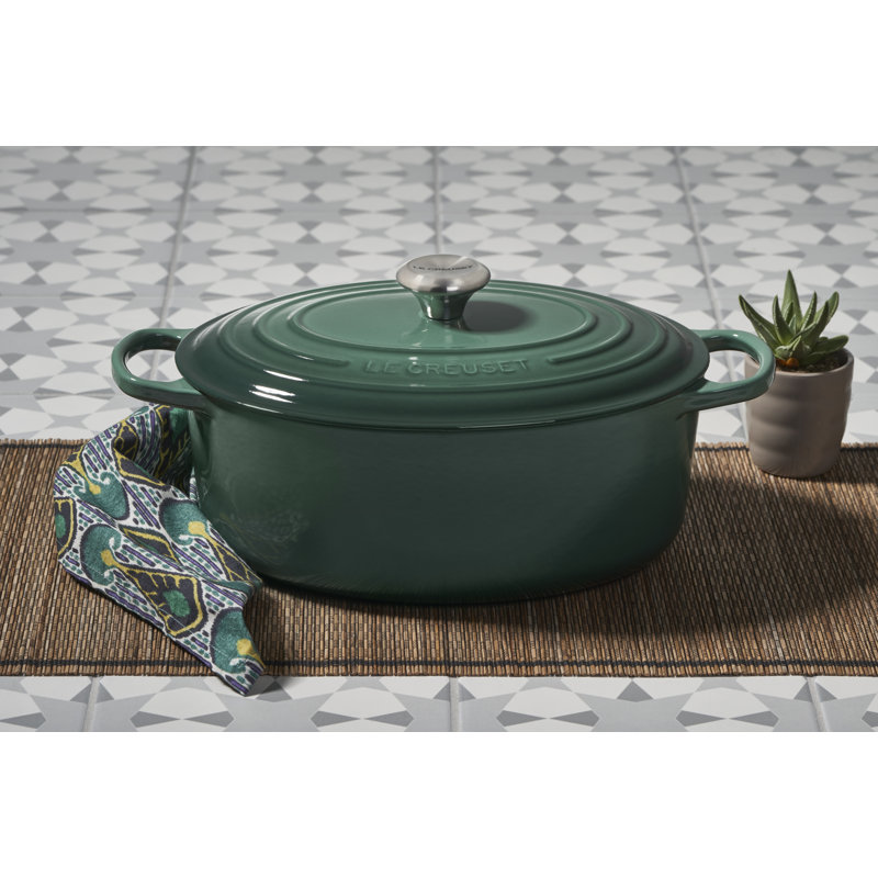 Le Creuset Enameled Cast Iron Oval Dutch Oven with Lid, 6.75 quarts, Artichaut
